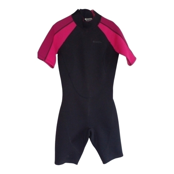 Mountain Warehouse Pink Black Shorty Wetsuit Size 8 10 - Picture 4 of 5